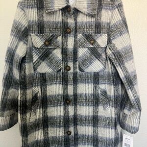Plaid Button-Up Coat